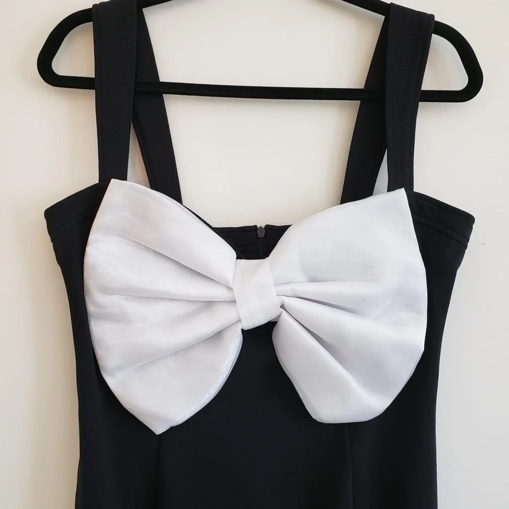 River Island Black Cocktail Bow dress: UK 16 (US-12) - Picture 1 of 6